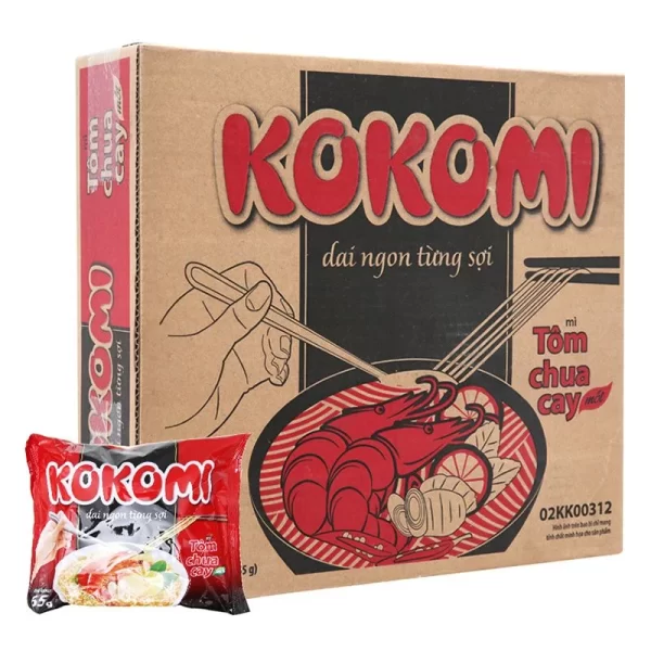 Mì Kokomi tôm chua cay thùng 30 gói x 65g